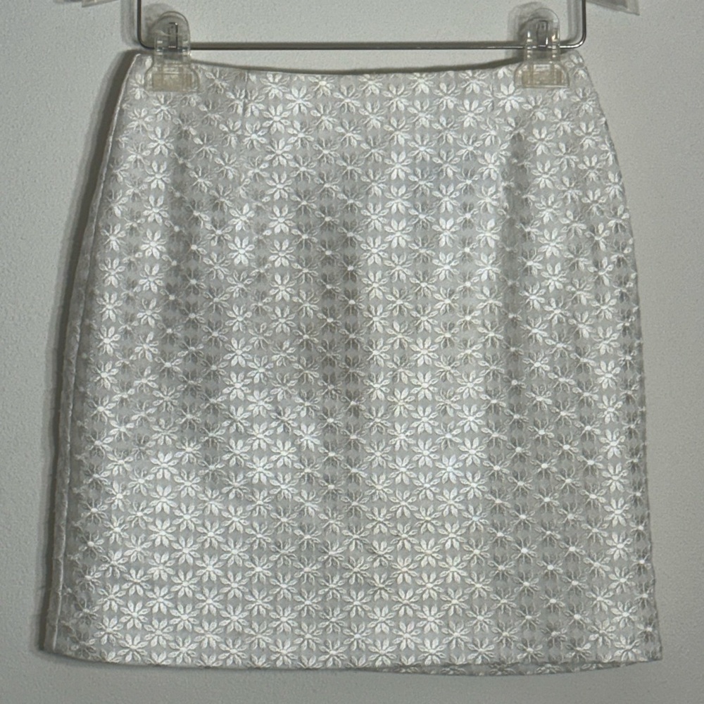 Vintage Tina Hagen Ivory Daisy Embroidered Skirt Size Small Petite - Picture 2 of 9